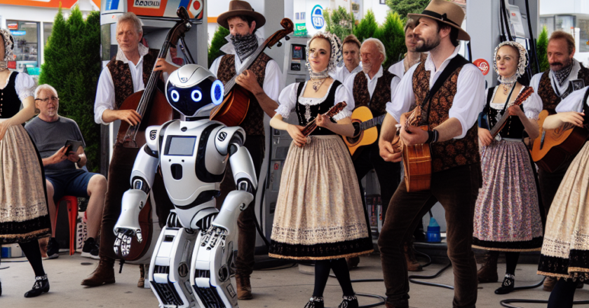 “Danseorkestret Begejstrer Teknologifolk i Tyskland: Klassisk Folkedans på Tankstation med Robotsupport”