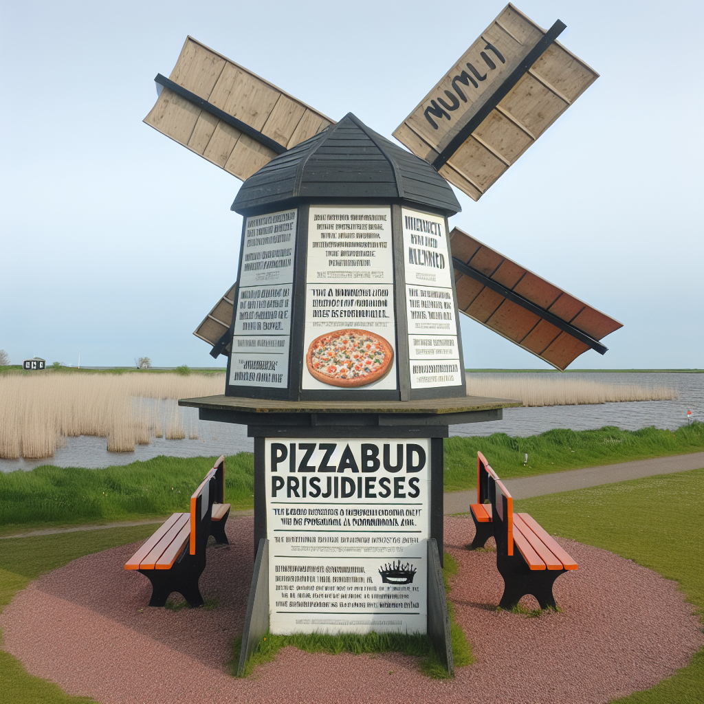 “Pizzabud markulerer fordomme i vulgært kunstprojekt i vindmølle-park.”