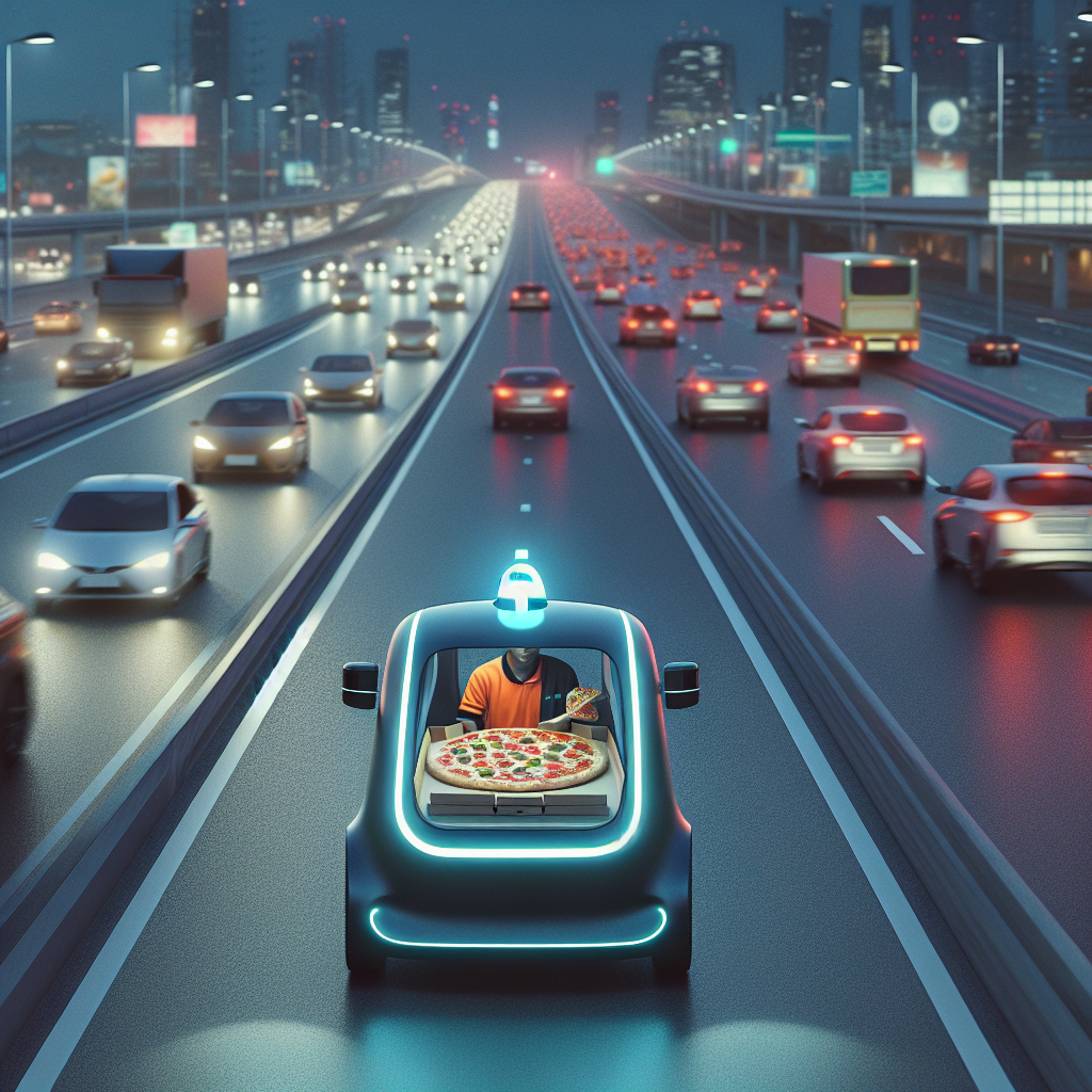 “Selvkørende Teknologi: Pizzabud Transporterer Sikkert Lækkerier På Motorvejen”