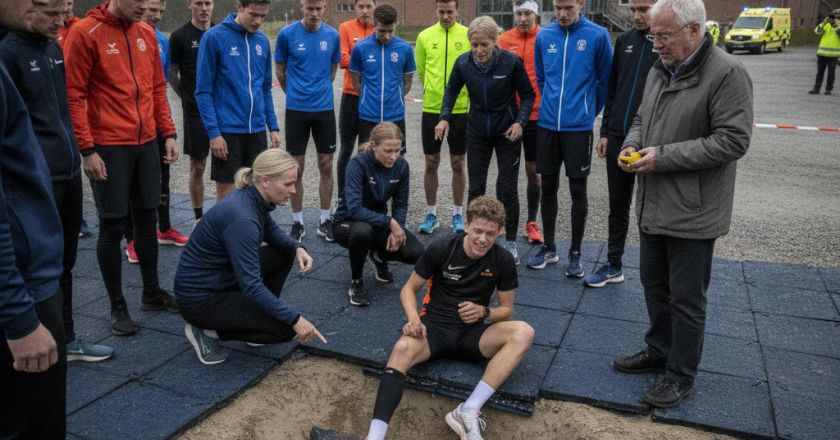 Løber stoppes på usikker bane