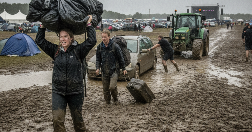 Festival aflyser efter kraftig regn og mudderkaos