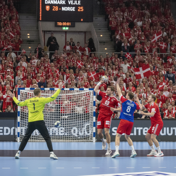 Danmarks håndboldlandshold vinder over Norge i spændende gruppespil