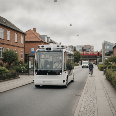 Forsøgsby tester selvkørende busser på åbne veje