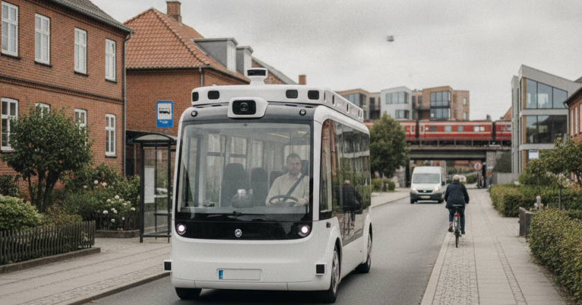 Forsøgsby tester selvkørende busser på åbne veje